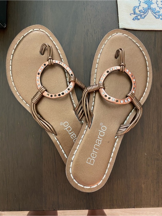 Bernardo Shoes - Bernardo Metallic Bronze Ring-Accent Women's Sandals